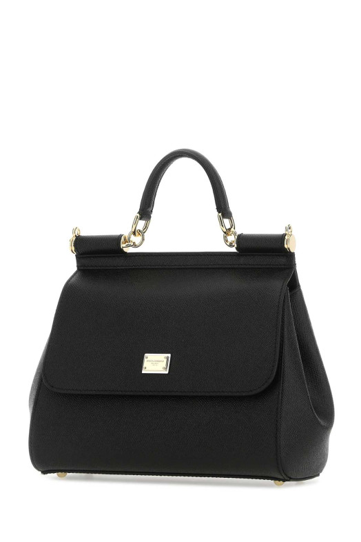 Black leather medium Sicily handbag Black DOLCE & GABBANA (BB6002B1001)