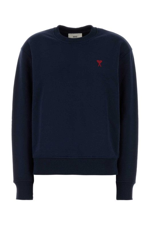 Midnight blue stretch cotton sweatshirt Fuchsia AMI (BFUSW035730)