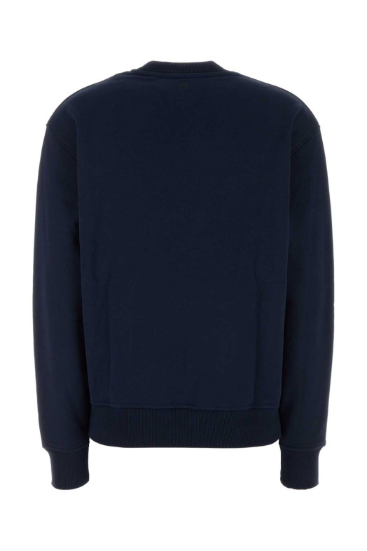 Midnight blue stretch cotton sweatshirt Fuchsia AMI (BFUSW035730)