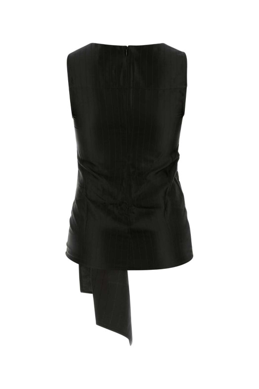 Black satin Fonda top Black LOULOU DE SAISON (FONDA)