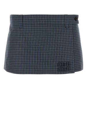 Embroidered nylon blend pant-skirt Blue MIU MIU (MG2647SOOO19CW)