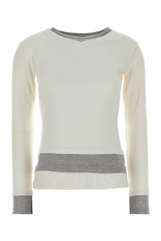 White stretch cotton Sam t-shirt White Gray GIMAGUAS (SAMTSHIRT)