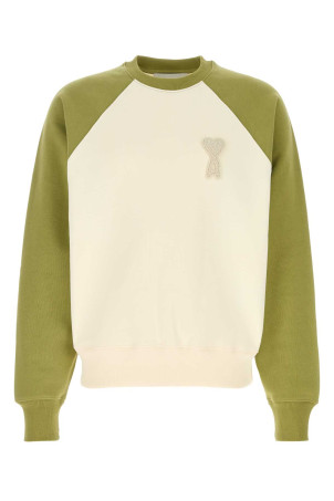 Ivory cotton oversize sweatshirt AMI (USW781747)
