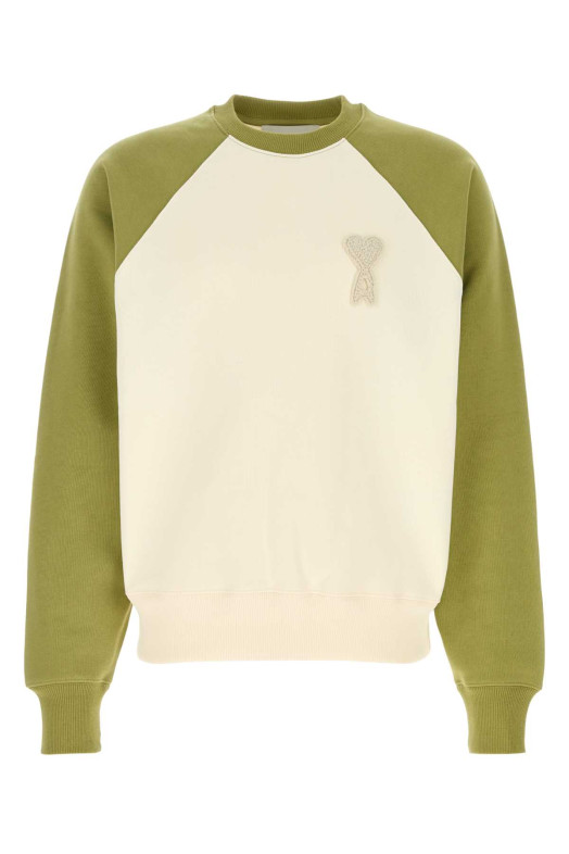 Ivory cotton oversize sweatshirt AMI (USW781747)