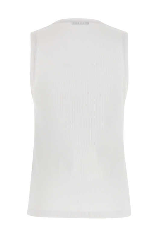 Logo embroidery tank top White