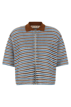 Striped crochet cardigan Multicolor