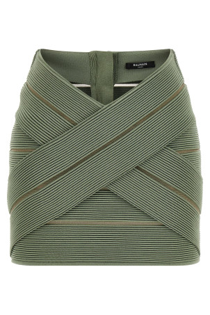 V-shaped waist skirt Green