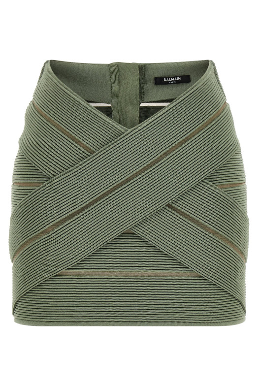 V-shaped waist skirt Green