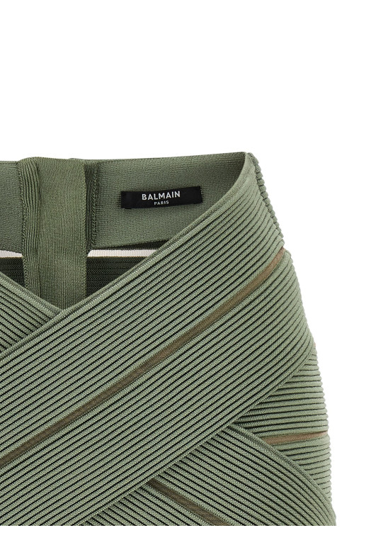 V-shaped waist skirt Green