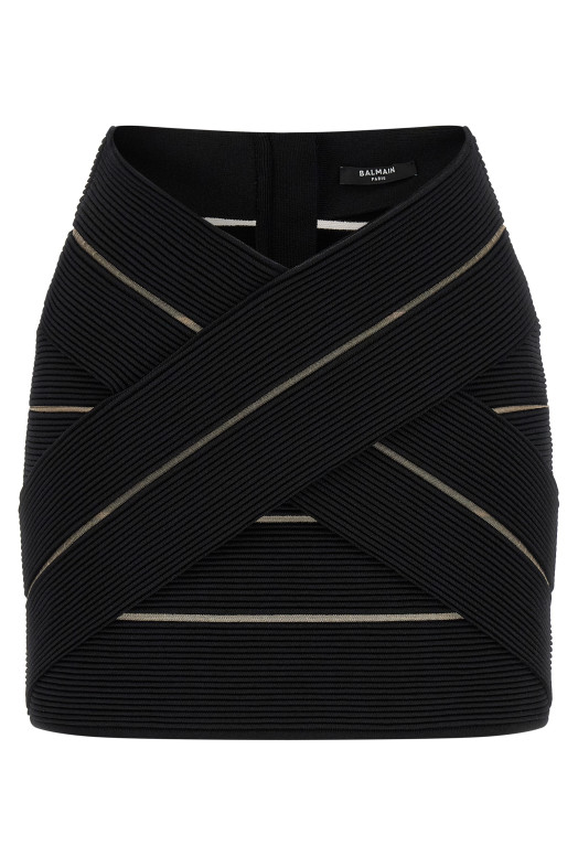 V-shaped waist skirt Black