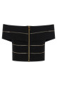 Off-the-shoulder crop top Black