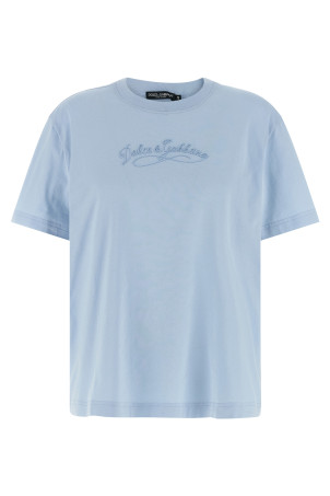 Chain embroidery t-shirt BLUE