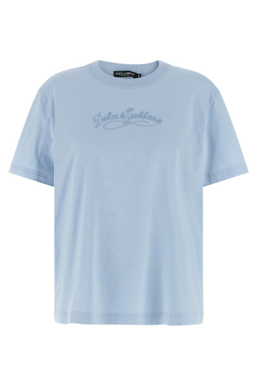 Chain embroidery t-shirt BLUE