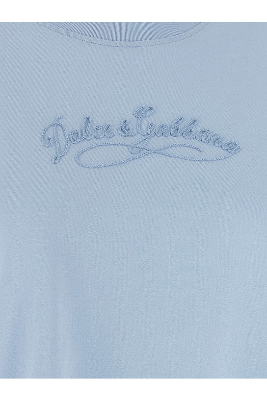 Chain embroidery t-shirt BLUE