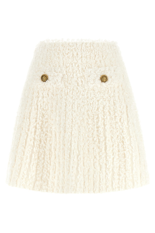Plumetis tweed skirt White
