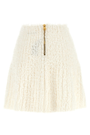 Plumetis tweed skirt White