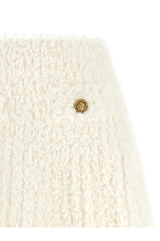Plumetis tweed skirt White