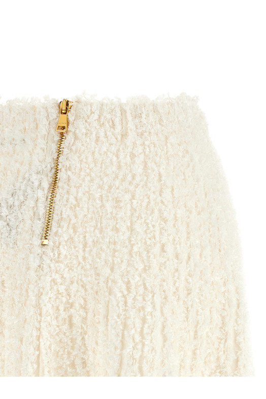 Plumetis tweed skirt White