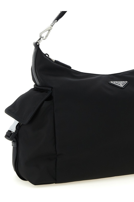 'Prada Explore' large shoulder bag Black