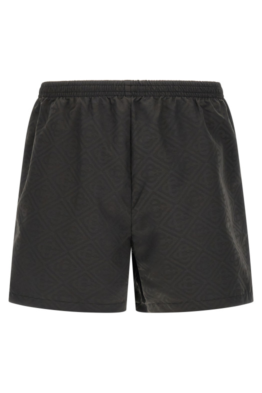 Jacquard logo swimsuit Black