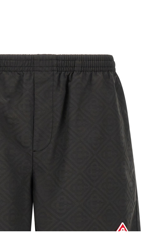 Jacquard logo swimsuit Black