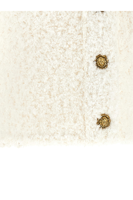 Cardigan tweed plumetis White