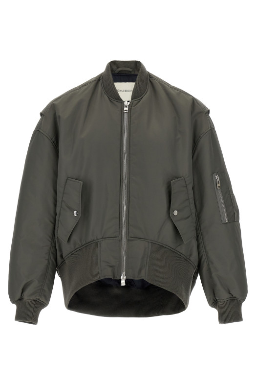 'Curved Hem' bomber jacket Gray