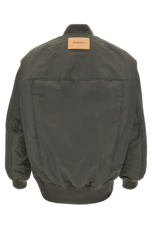 'Curved Hem' bomber jacket Gray
