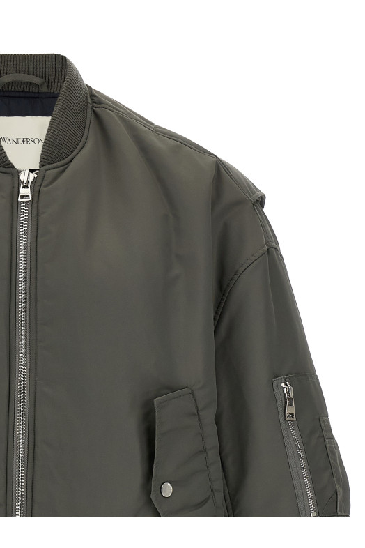 'Curved Hem' bomber jacket Gray