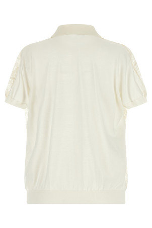 Organza lace cardigan Beige