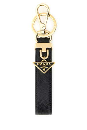 Black leather key ring Black PRADA (1PP185053)