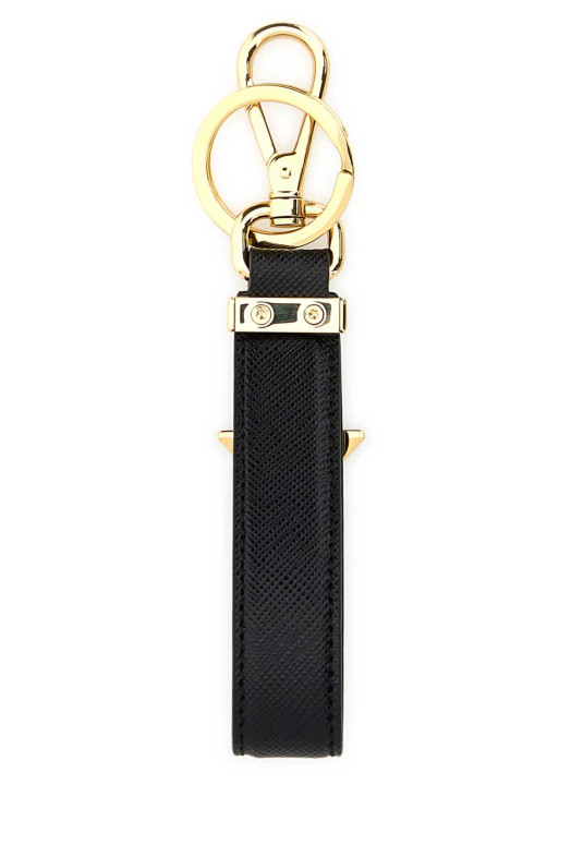 Black leather key ring Black PRADA (1PP185053)