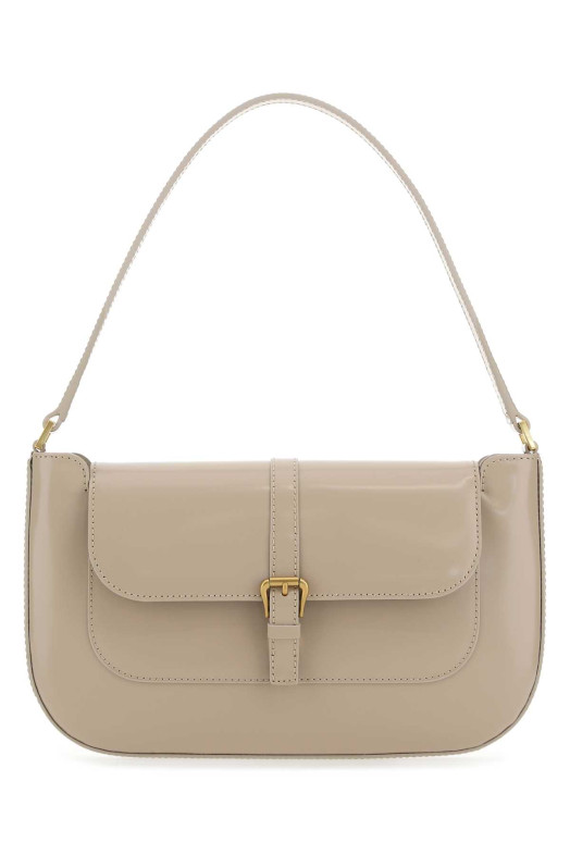 Cappuccino leather Miranda shoulder bag Khaki BY FAR (22CRMDASKHWMED)