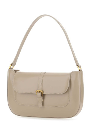Cappuccino leather Miranda shoulder bag Khaki BY FAR (22CRMDASKHWMED)