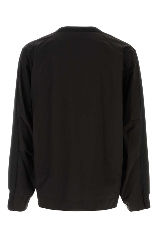 Black jersey and poplin oversize t-shirt SACAI (2603954M)