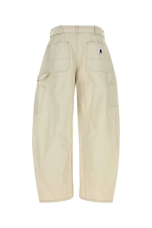 Ivory cotton Sacai x Carhartt WIP pant Black SACAI BY CARHARTT (2603992M)