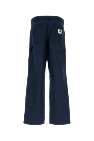 Navy blue twill Sacai x Carhartt WIP pant Black SACAI BY CARHARTT (2603993M)