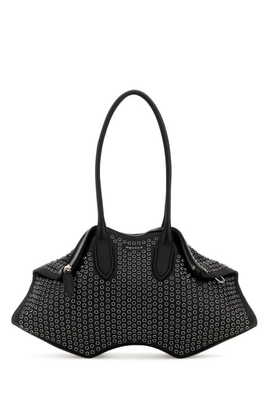 Black leather Manta shoulder bag Black ALEXANDER MCQUEEN (8559971VDXC)