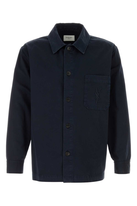 Dark blue cotton shirt SAINT LAURENT (861004Y04VD)