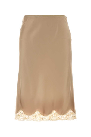 Beige satin skirt SAINT LAURENT (863139Y001W)