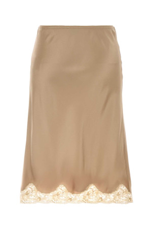 Beige satin skirt SAINT LAURENT (863139Y001W)
