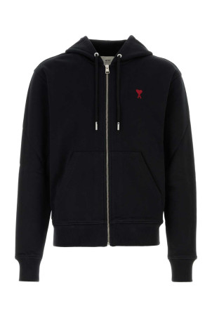 Black cotton sweatshirt AMI (BFUSW435730)