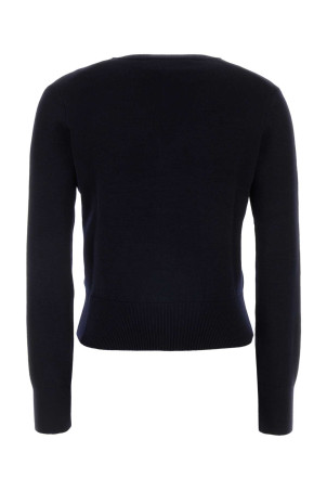 Midnight blue wool cardigan AMI (FKC374001)