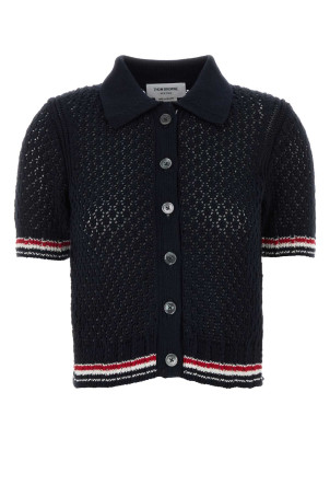 Midnight blue crochet cardigan Black THOM BROWNE (FKC694AY3062)