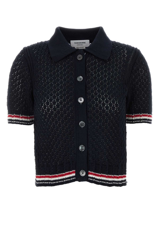 Midnight blue crochet cardigan Black THOM BROWNE (FKC694AY3062)
