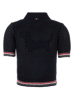 Midnight blue crochet cardigan Black THOM BROWNE (FKC694AY3062)