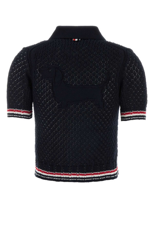 Midnight blue crochet cardigan Black THOM BROWNE (FKC694AY3062)