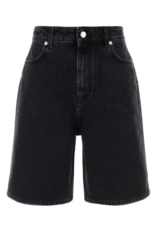Black denim Isu bermuda shorts LOULOU DE SAISON (ISULDS)