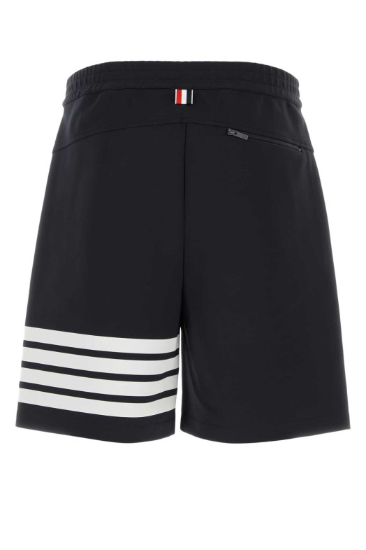Navy blue stretch jersey bermuda shorts Black THOM BROWNE (MJQ237AJ0242)