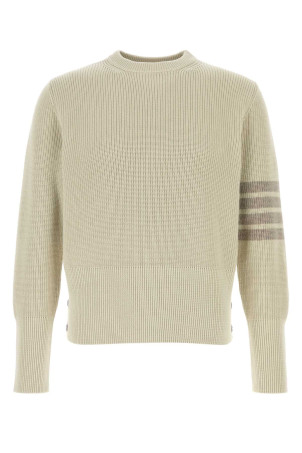 Sand cotton sweater THOM BROWNE (MKA580AY3065)